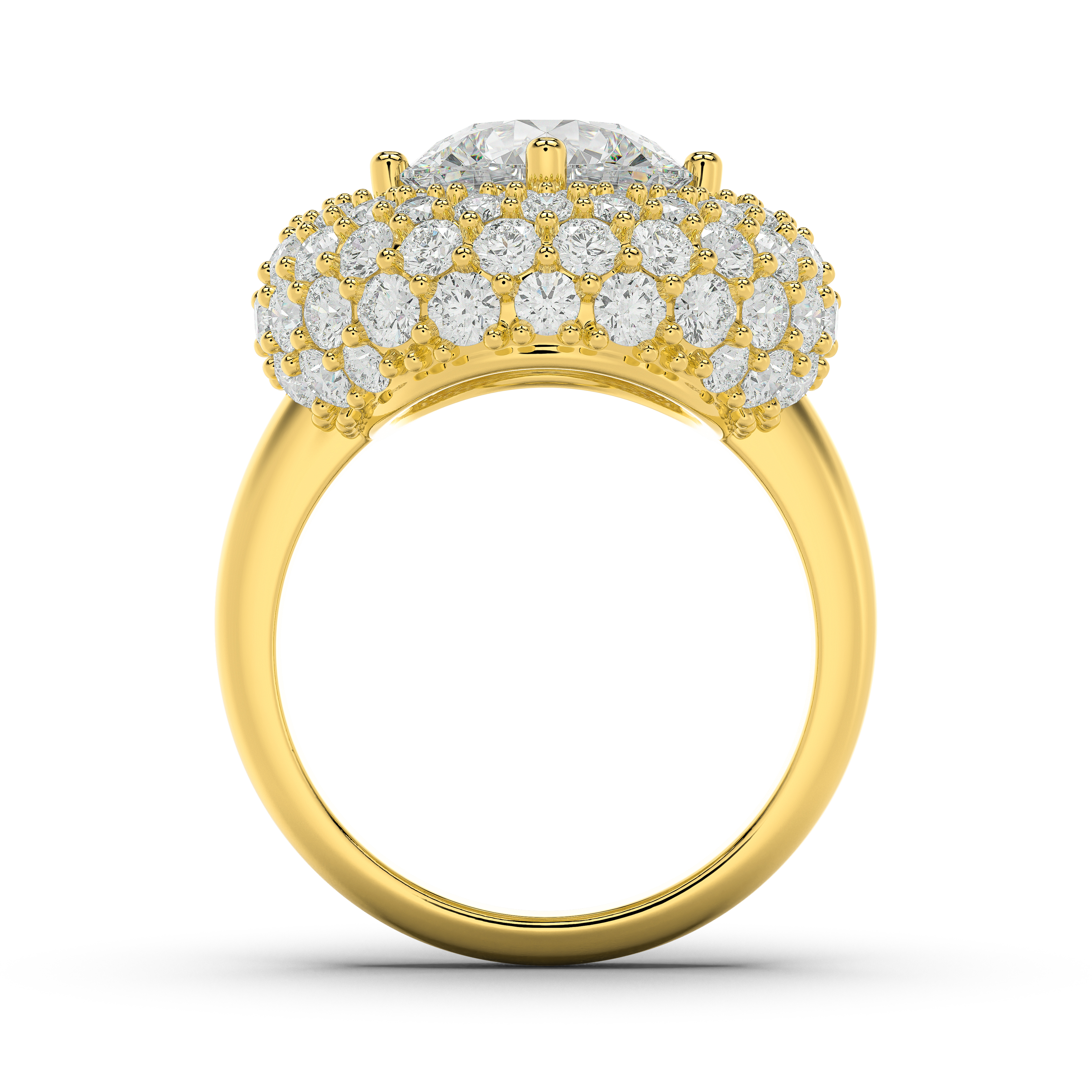 Portella Domed Halo Engagement Ring