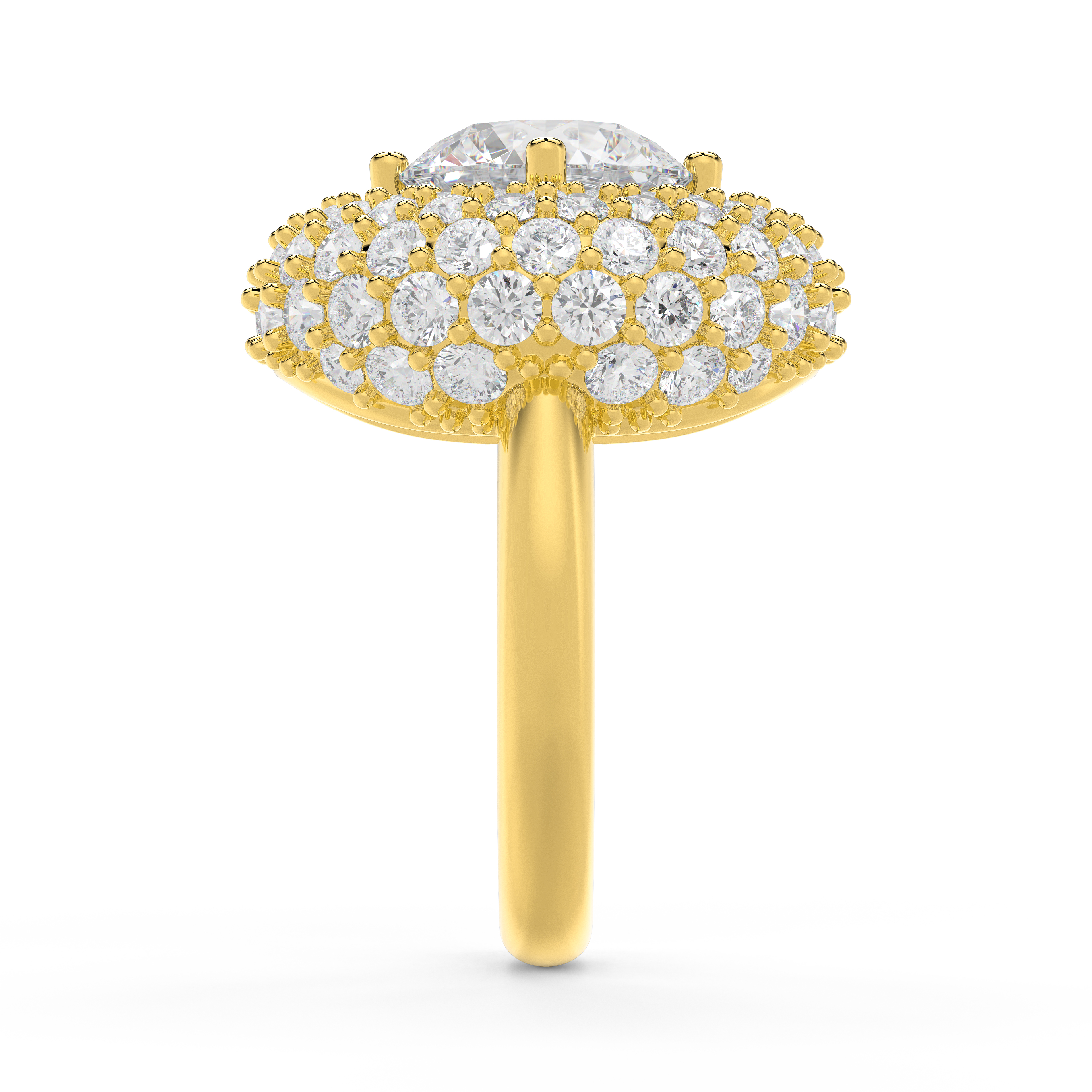 Portella Domed Halo Engagement Ring