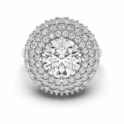 Portella Domed Halo Lab Diamond Engagement Ring