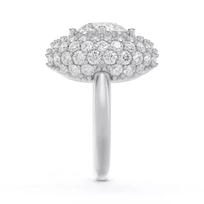 Portella Domed Halo Lab Diamond Engagement Ring