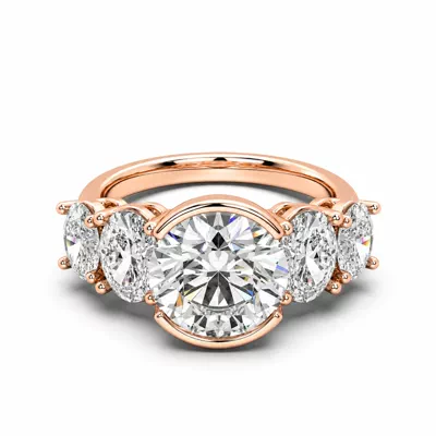 Neria Five-Stone Half Bezel Lab Diamond Engagement Ring