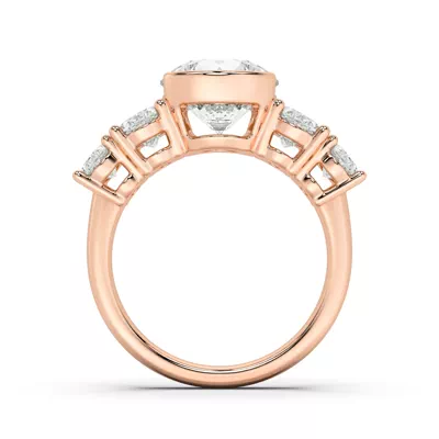 Neria Five-Stone Half Bezel Lab Diamond Engagement Ring