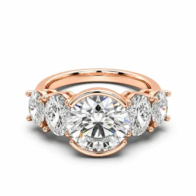 Neria Five-Stone Half Bezel Engagement Ring