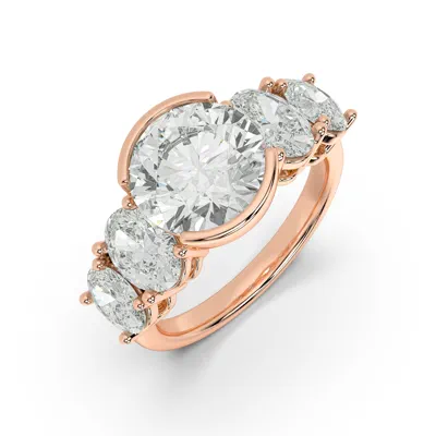 Neria Five-Stone Half Bezel Engagement Ring