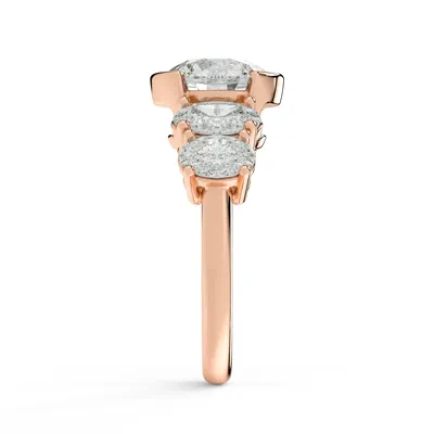 Neria Five-Stone Half Bezel Engagement Ring