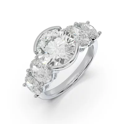 Neria Five-Stone Half Bezel Lab Diamond Engagement Ring