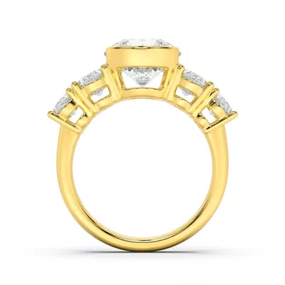 Neria Five-Stone Half Bezel Engagement Ring