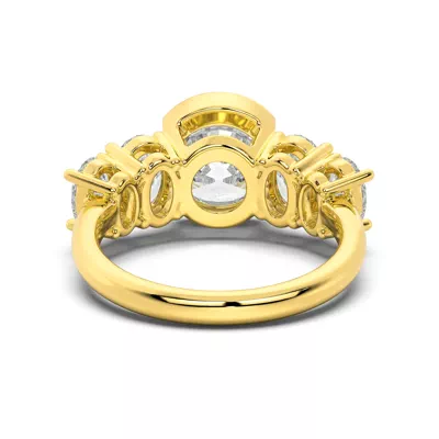 Neria Five-Stone Half Bezel Engagement Ring