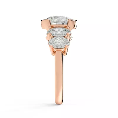 Neria Five-Stone Half Bezel Lab Diamond Engagement Ring