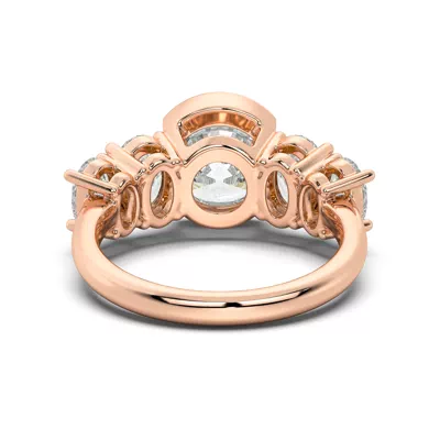 Neria Five-Stone Half Bezel Lab Diamond Engagement Ring