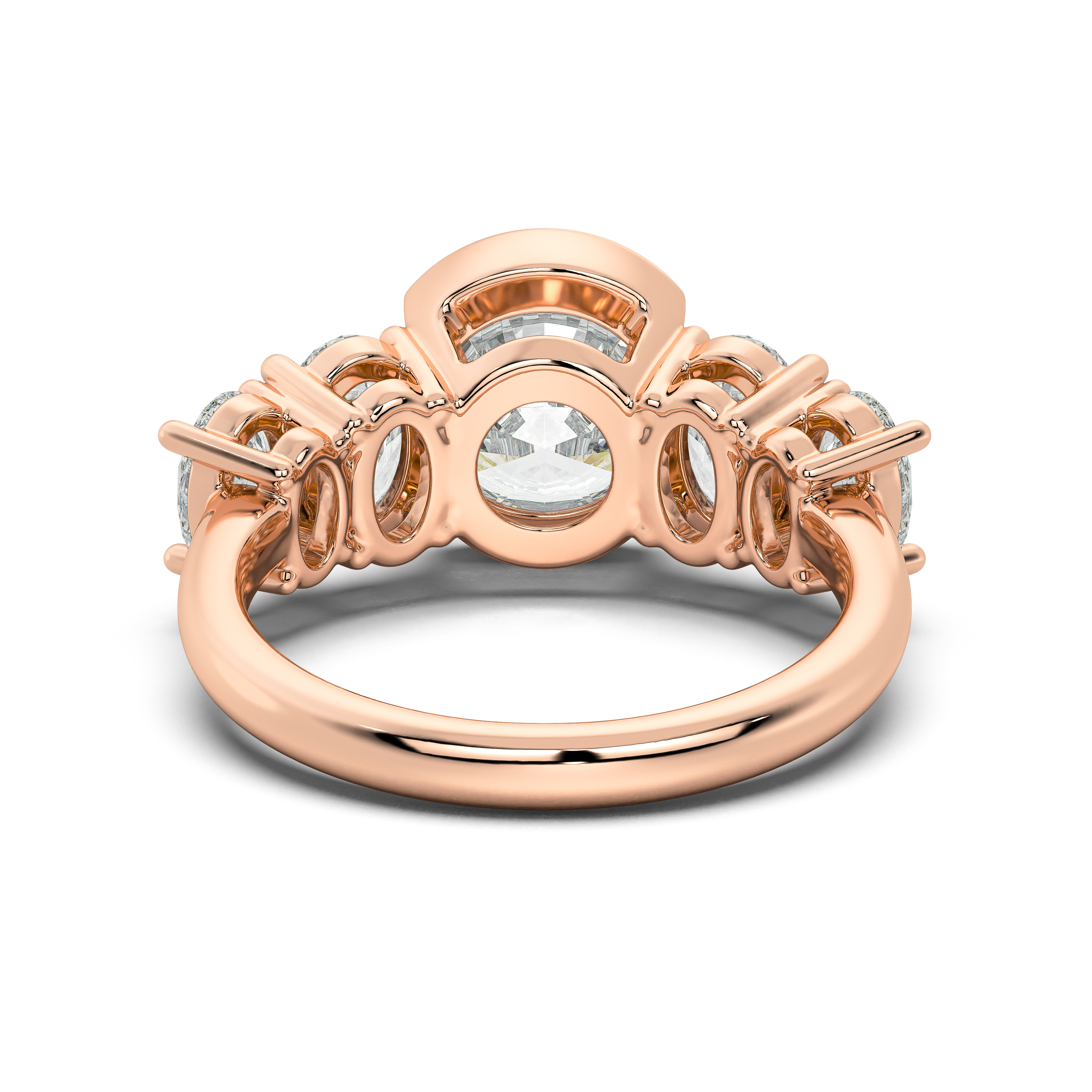 Neria Five-Stone Half Bezel Engagement Ring