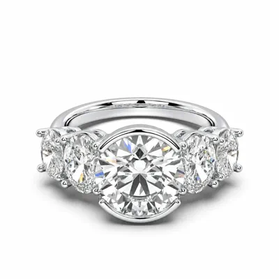 Neria Five-Stone Half Bezel Engagement Ring