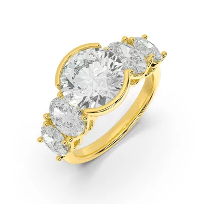 Neria Five-Stone Half Bezel Lab Diamond Engagement Ring