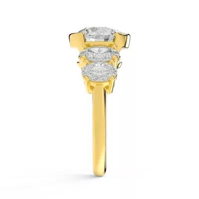 Neria Five-Stone Half Bezel Lab Diamond Engagement Ring
