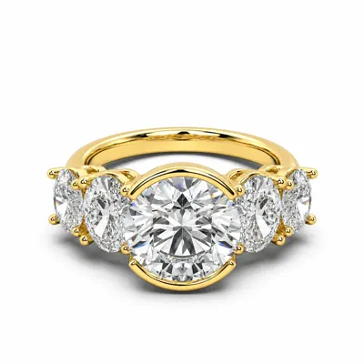 Neria Five-Stone Half Bezel Engagement Ring