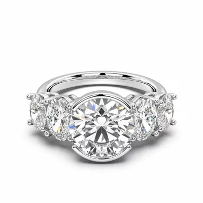 Neria Five-Stone Half Bezel Engagement Ring