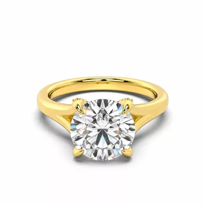 Senlis Split Shank Cathedral Lab Engagement Ring