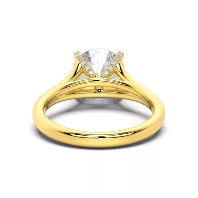 Senlis Split Shank Cathedral Lab Engagement Ring