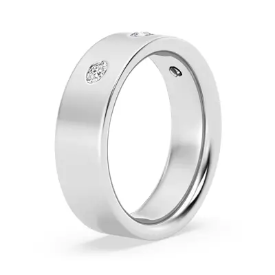 Flush Set Oval Diamond Band (7mm)