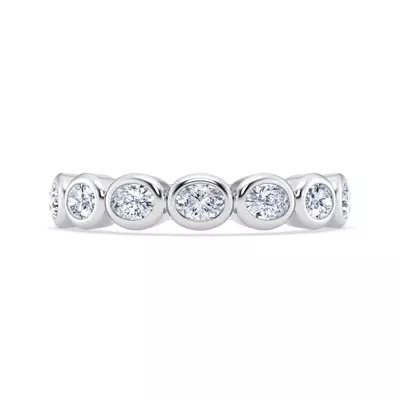 East-West Oval Diamond Bezel Band