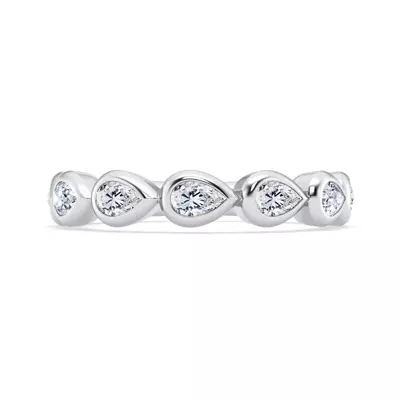 East-West Pear-Shaped Diamond Bezel Band