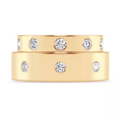 Flush Set Round Diamond Band