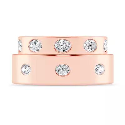 Flush Set Oval Diamond Band