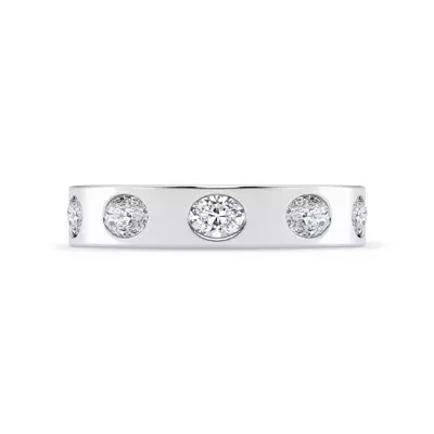 Flush Set Oval Diamond Band