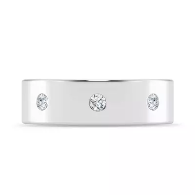 Flush Set Round Lab Diamond Band (7mm)