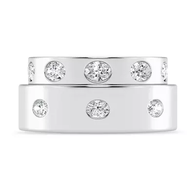 Flush Set Oval Lab Diamond Band (7mm)