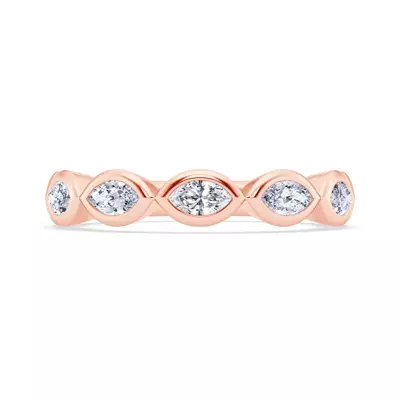 East-West Marquise Lab Diamond Bezel Band
