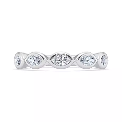 East-West Marquise Lab Diamond Bezel Band