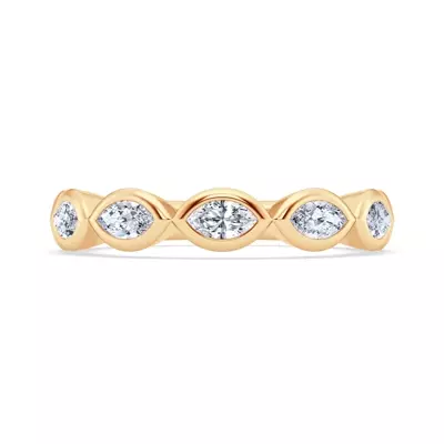 East-West Marquise Lab Diamond Bezel Band