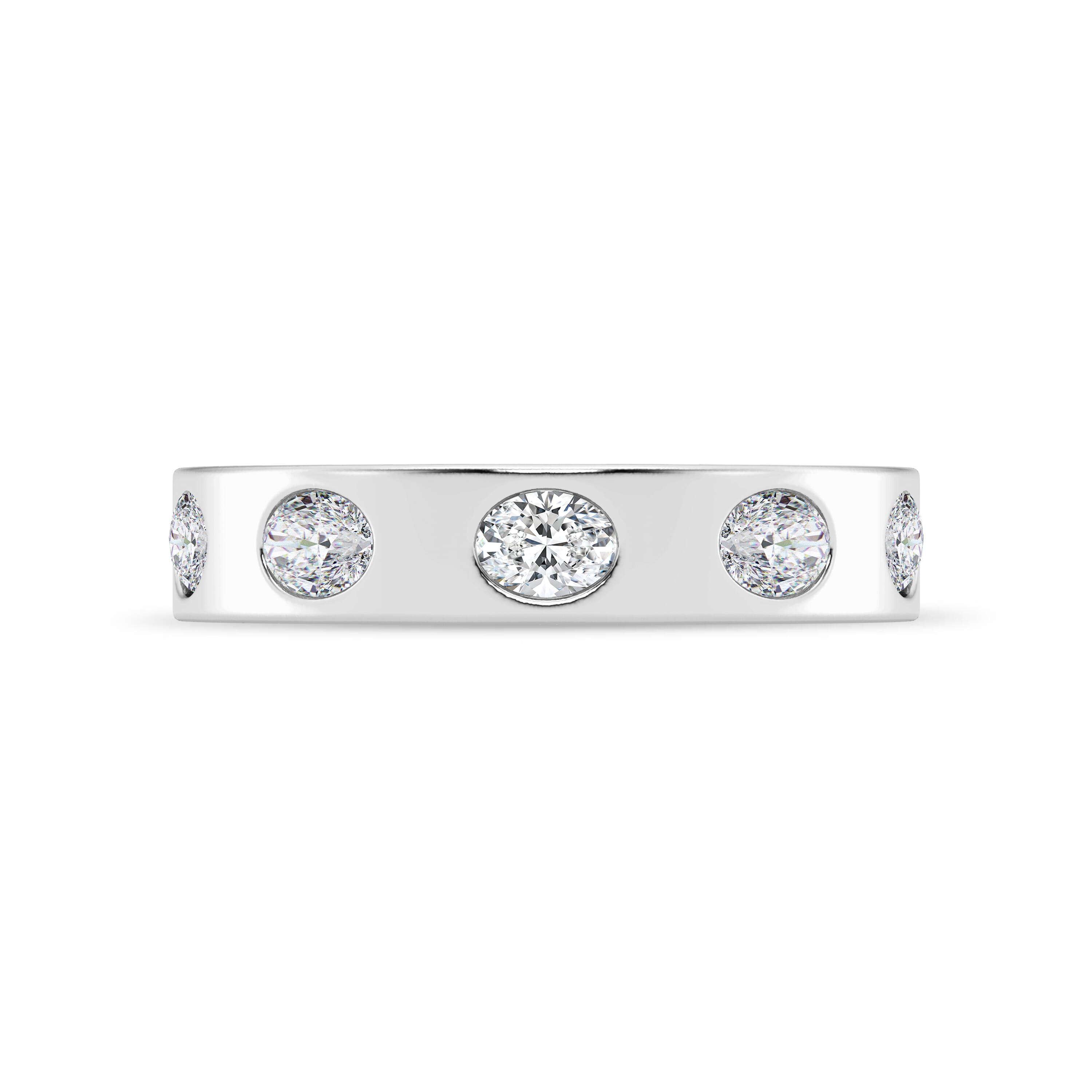 Flush Set Oval Lab Diamond Band
