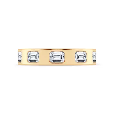 Flush Set Emerald-Cut Lab Diamond Band