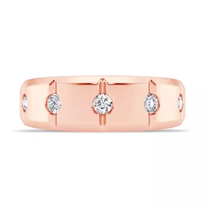 Grooved Tapered Lab Diamond Band (7mm)