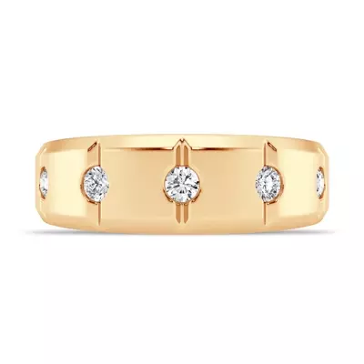 Grooved Tapered Lab Diamond Band (7mm)