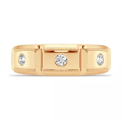 Milgrain Brick Lab Diamond Band (7.00mm)