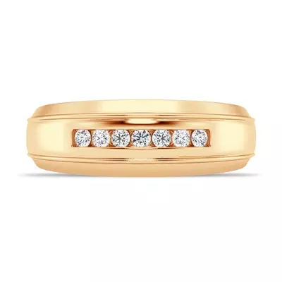 Grooved Channel-Set Lab Diamond Band (7.5mm)