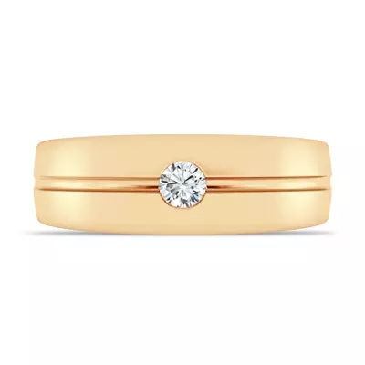 Grooved Lab Diamond Solitaire Band (7mm)