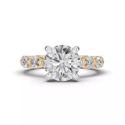 Tradition Pavé Lab Shared Prong Engagement Ring (.95ct. tw.)