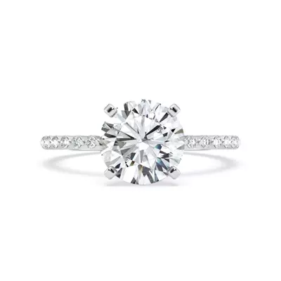 Tradition Pavé Lab Shared Prong Hidden Halo Engagement Ring (.30ct. tw.)