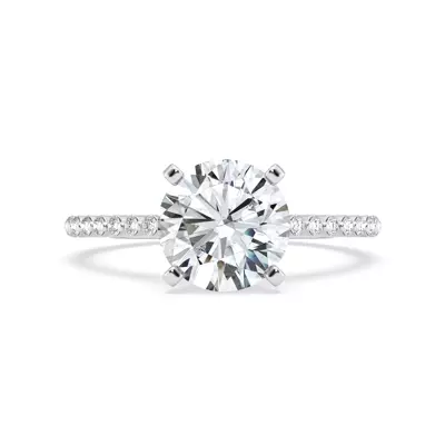 Tradition Shared Prong Pavé Lab Cathedral Engagement Ring (1/4ct. tw.)