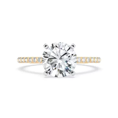 Tradition Shared Prong Pavé Lab Cathedral Engagement Ring (1/4ct. tw.)