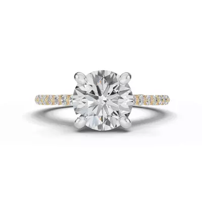 Tradition Shared Prong Pavé Lab Cathedral Engagement Ring (1/4ct. tw.)
