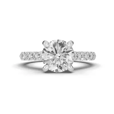 Tradition Shared Prong Pavé Lab Cathedral Engagement Ring (.70ct. tw.)