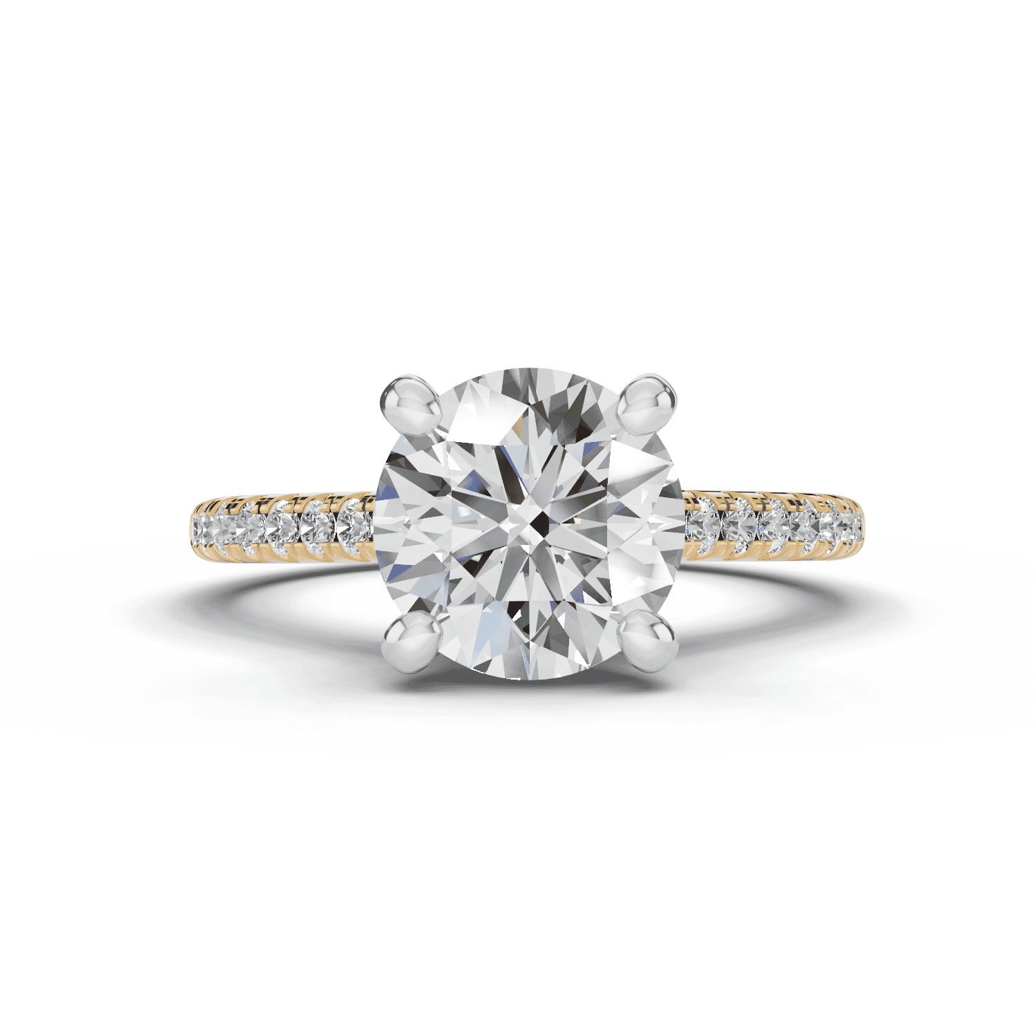 Signature Hearts & Arrows Classic Pavé Cathedral Lab Engagement Ring (1/5ct. tw.)