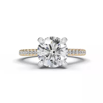 Signature Hearts & Arrows Classic Pavé Cathedral Lab Engagement Ring (1/5ct. tw.)