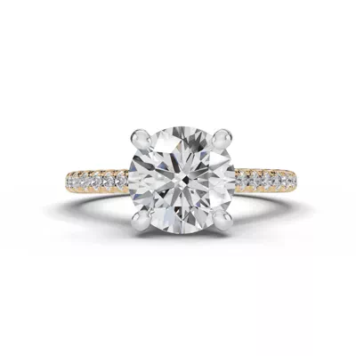 Signature Hearts & Arrows Classic Pavé Cathedral Lab Engagement Ring (1/5ct. tw.)