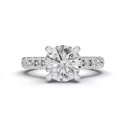 Signature Hearts & Arrows Classic Pavé Cathedral Lab Engagement Ring (.70ct. tw.)